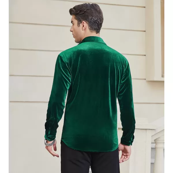 Alex Vando Mens Velvet Shirts Regular Fit Long Sleeve Soft Stretch Casual Button Down Shirt