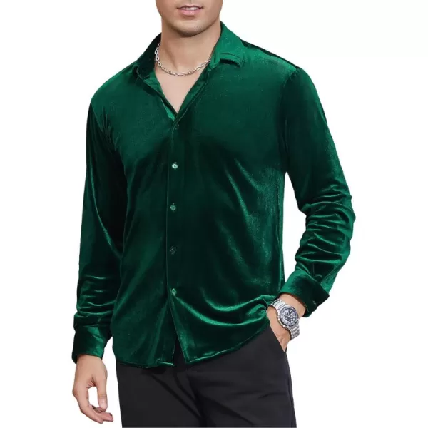Alex Vando Mens Velvet Shirts Regular Fit Long Sleeve Soft Stretch Casual Button Down Shirt