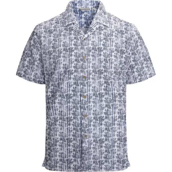 Alex Vando Mens Camp Collar Shirt Seerscuker Casual Short Sleeve Printed Shirts for Men