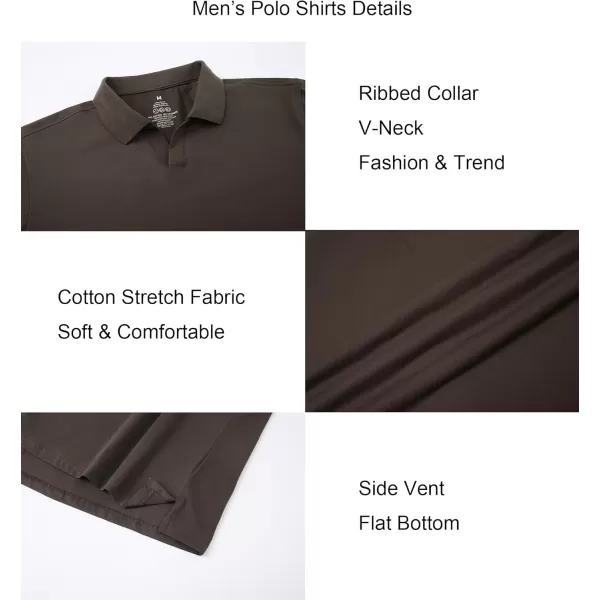 Alex Vando Mens Cotton Polo Shirts V-Neck Short Sleeve Casual Shirts for Men