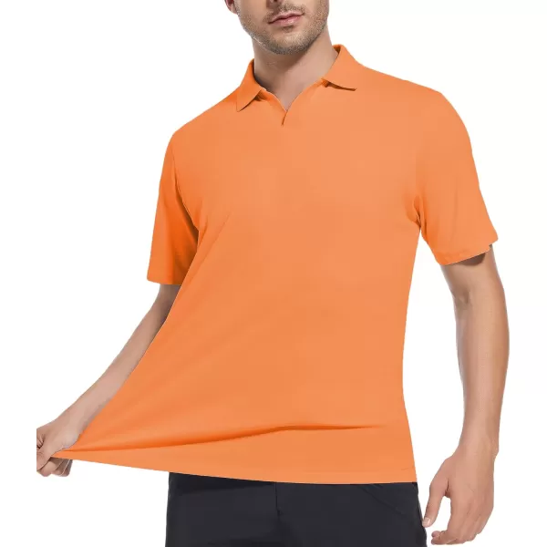 Alex Vando Mens Cotton Polo Shirts V-Neck Short Sleeve Casual Shirts for Men