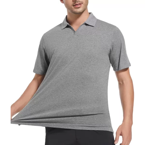 Alex Vando Mens Cotton Polo Shirts V-Neck Short Sleeve Casual Shirts for Men