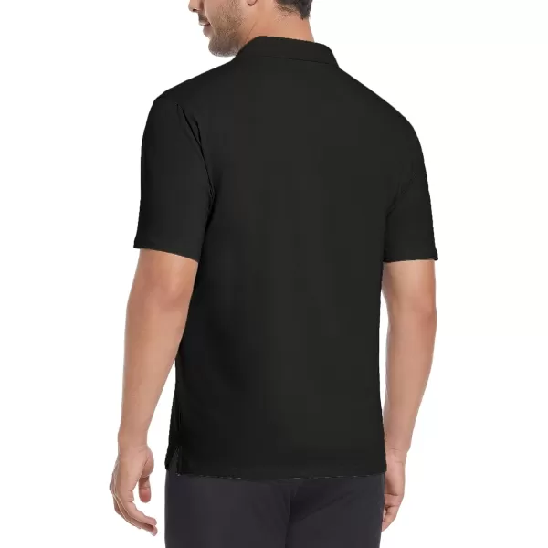 Alex Vando Mens Cotton Polo Shirts V-Neck Short Sleeve Casual Shirts for Men