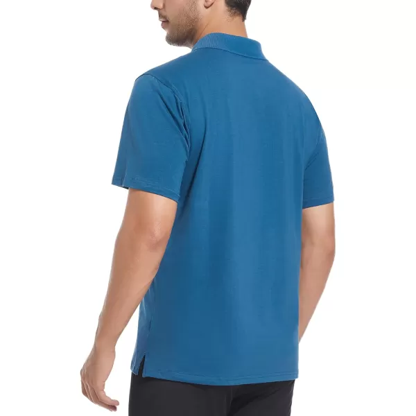 Alex Vando Mens Cotton Polo Shirts V-Neck Short Sleeve Casual Shirts for Men