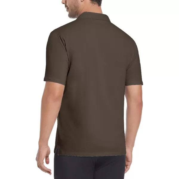 Alex Vando Mens Cotton Polo Shirts V-Neck Short Sleeve Casual Shirts for Men