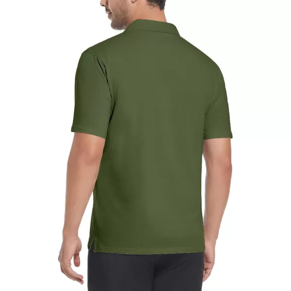 Alex Vando Mens Cotton Polo Shirts V-Neck Short Sleeve Casual Shirts for Men