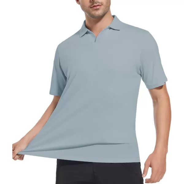 Alex Vando Mens Cotton Polo Shirts V-Neck Short Sleeve Casual Shirts for Men