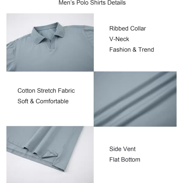 Alex Vando Mens Cotton Polo Shirts V-Neck Short Sleeve Casual Shirts for Men