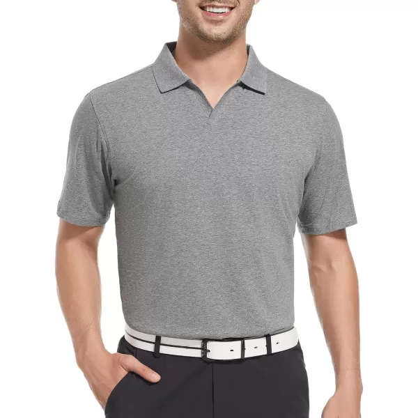 Alex Vando Mens Cotton Polo Shirts V-Neck Short Sleeve Casual Shirts for Men