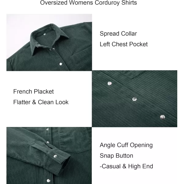 Alex Vando Womens Corduroy Shirts Flatter and Soft Button Down Shirts for Women