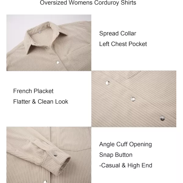 Alex Vando Womens Corduroy Shirts Flatter and Soft Button Down Shirts for Women
