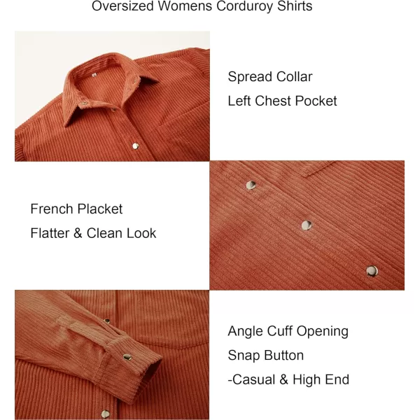 Alex Vando Womens Corduroy Shirts Flatter and Soft Button Down Shirts for Women