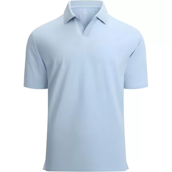Alex Vando Mens Cotton Polo Shirts V-Neck Short Sleeve Casual Shirts for Men