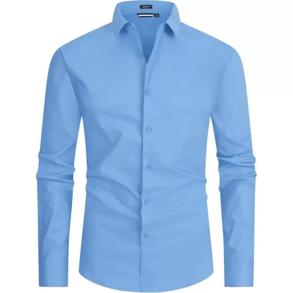 Alex Vando Mens Dress Shirt Easy Care Slim Fit Long Sleeve Cotton Stretch Button Down Shirt
