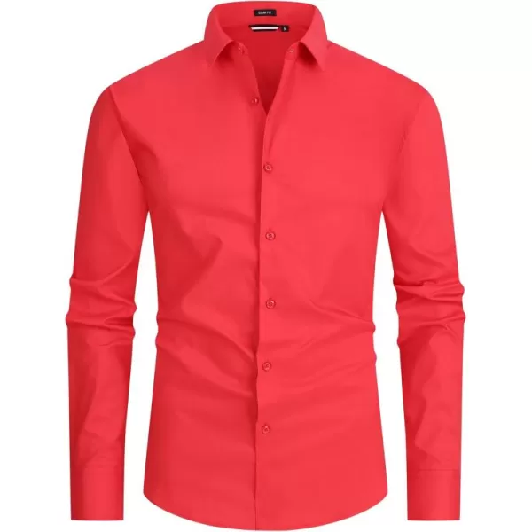 Alex Vando Mens Dress Shirt Easy Care Slim Fit Long Sleeve Cotton Stretch Button Down Shirt