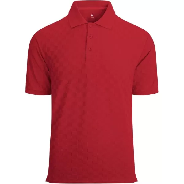 Alex Vando Mens Jacquard Polo Shirt Wrinkle Free Short Sleeve Rib Collar Polo Shirts for Men