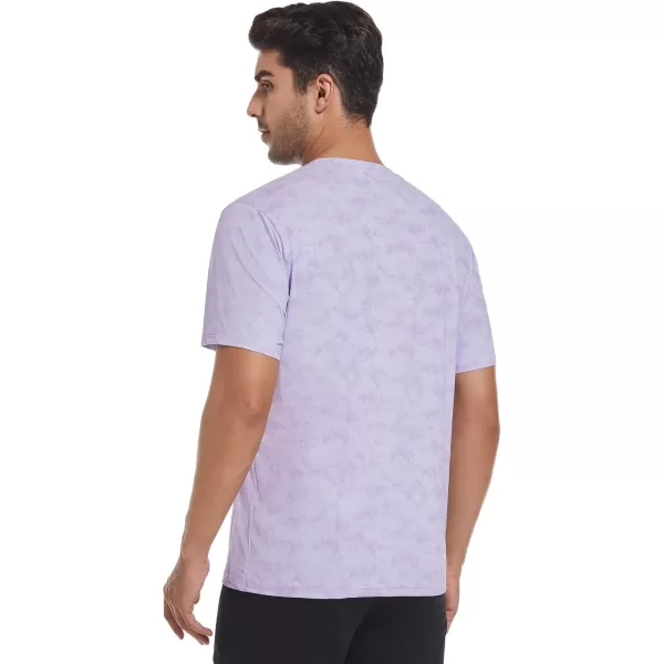 Alex Vando Mens Tie-Dye Printed 4-Way Stretch T-Shirts Short Sleeve Casual Shirt for Men