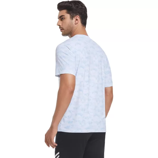 Alex Vando Mens Tie-Dye Printed 4-Way Stretch T-Shirts Short Sleeve Casual Shirt for Men