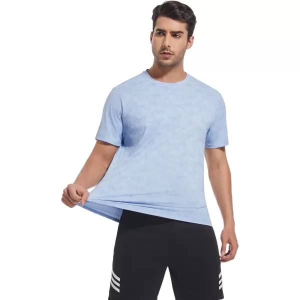 Alex Vando Mens Tie-Dye Printed 4-Way Stretch T-Shirts Short Sleeve Casual Shirt for Men