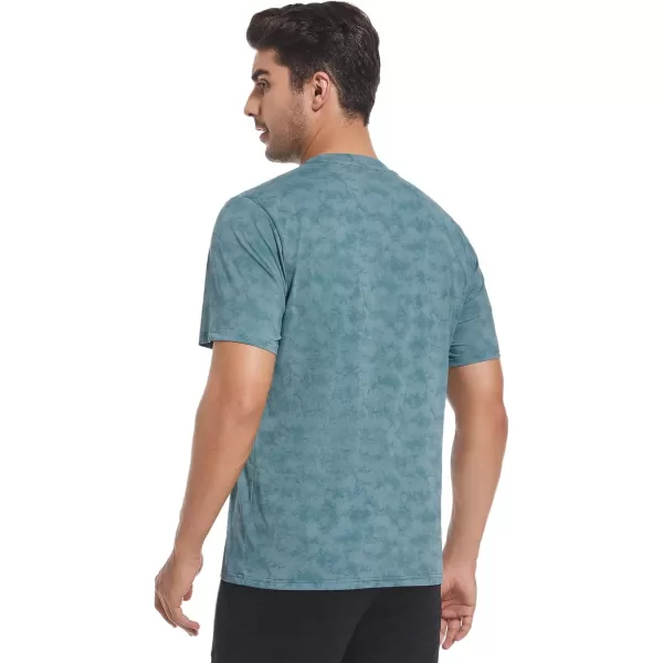 Alex Vando Mens Tie-Dye Printed 4-Way Stretch T-Shirts Short Sleeve Casual Shirt for Men
