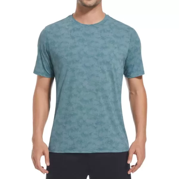Alex Vando Mens Tie-Dye Printed 4-Way Stretch T-Shirts Short Sleeve Casual Shirt for Men