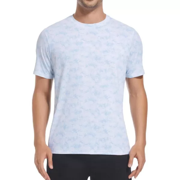 Alex Vando Mens Tie-Dye Printed 4-Way Stretch T-Shirts Short Sleeve Casual Shirt for Men