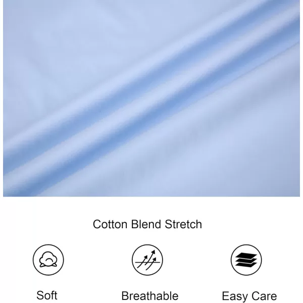 imageAlex Vando Mens Cotton Dress Shirt Hidden Placket Long Sleeve Business Casual ShirtBlue