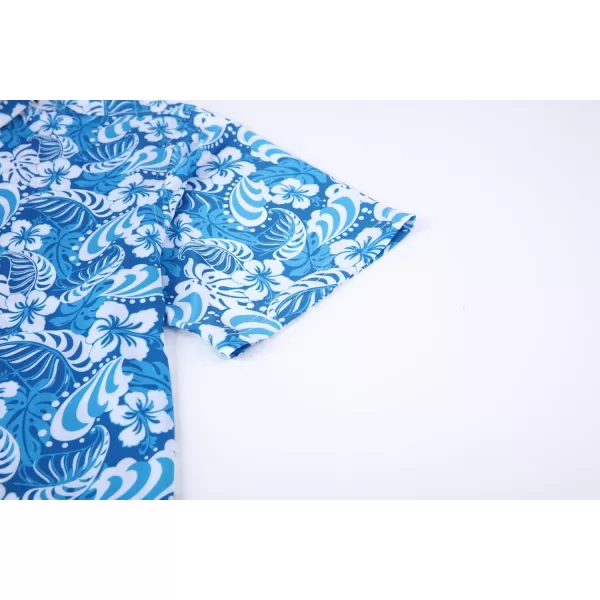 imageAlex Vando Mens Hawaiian Golf Shirt Moisture Wicking Digital Print Golf Shirts for MenTurquoise Leaf