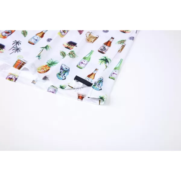imageAlex Vando Mens Hawaiian Golf Shirt Moisture Wicking Digital Print Golf Shirts for MenWhite Beer