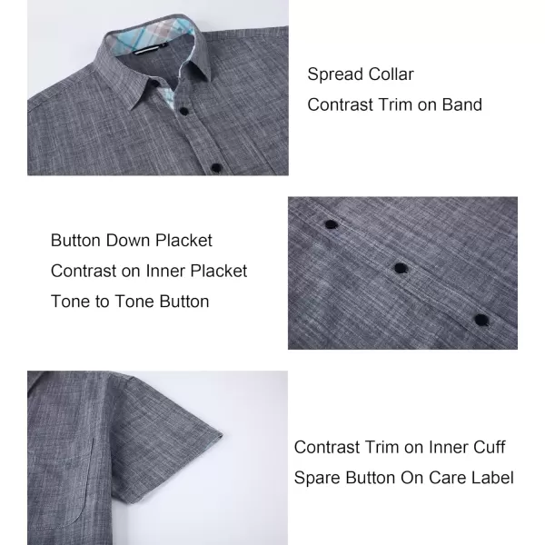 imageAlex Vando Mens Linen Cotton Shirts Short Sleeve Casual Summer Beach Shirt for MenBlack