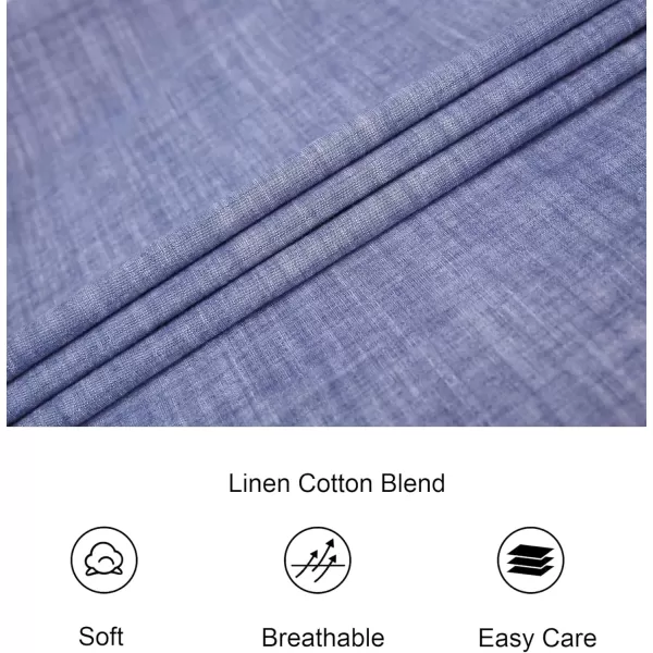 imageAlex Vando Mens Linen Cotton Shirts Short Sleeve Casual Summer Beach Shirt for MenDk Blue
