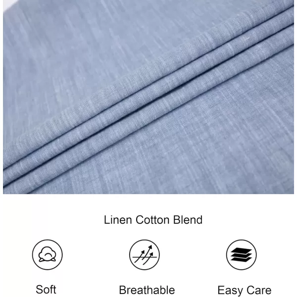 imageAlex Vando Mens Linen Cotton Shirts Short Sleeve Casual Summer Beach Shirt for MenLt Blue
