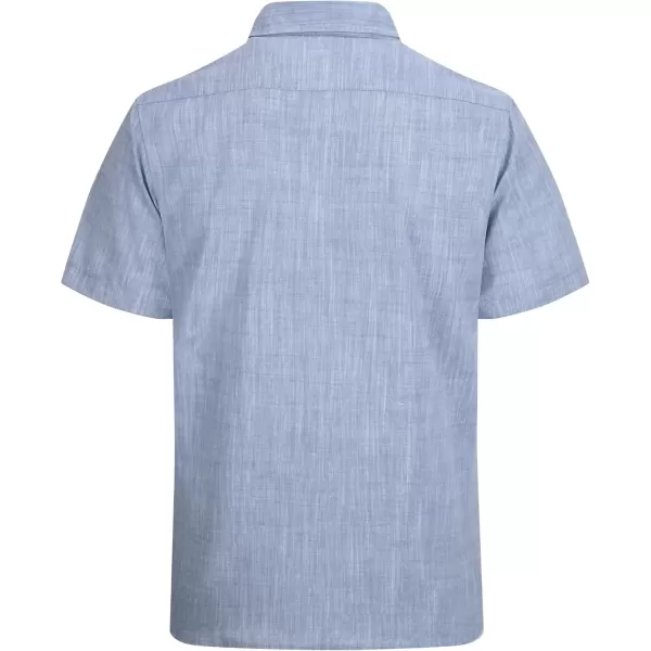 imageAlex Vando Mens Linen Cotton Shirts Short Sleeve Casual Summer Beach Shirt for MenLt Blue