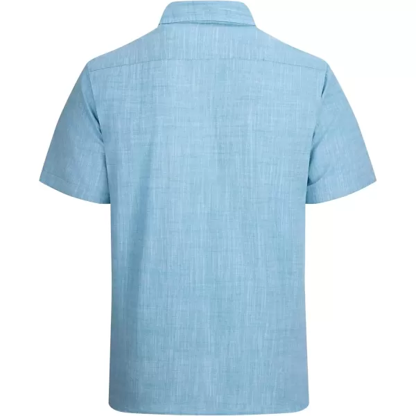imageAlex Vando Mens Linen Cotton Shirts Short Sleeve Casual Summer Beach Shirt for MenTurquoise
