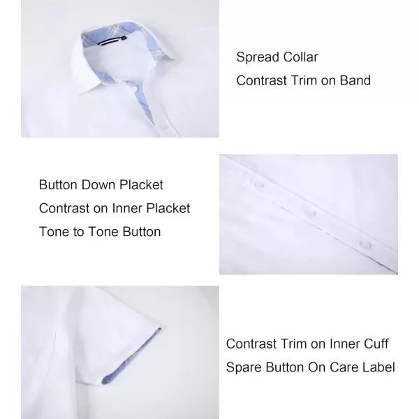 imageAlex Vando Mens Linen Cotton Shirts Short Sleeve Casual Summer Beach Shirt for MenWhite