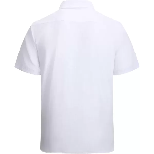 imageAlex Vando Mens Linen Cotton Shirts Short Sleeve Casual Summer Beach Shirt for MenWhite