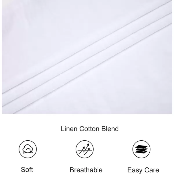 imageAlex Vando Mens Linen Cotton Shirts Short Sleeve Casual Summer Beach Shirt for MenWhite