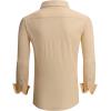 imageAlex Vando Mens Seersucker Dress Shirts Striped Business Casual Cotton Shirts for MenBeige