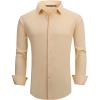 imageAlex Vando Mens Seersucker Dress Shirts Striped Business Casual Cotton Shirts for MenBeige