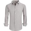 imageAlex Vando Mens Seersucker Dress Shirts Striped Business Casual Cotton Shirts for MenCoffee Stripe