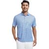 imageAlex Vando Mens Golf Shirt Moisture Wicking Classic Print Golf Shirts for MenWhite Blue Square