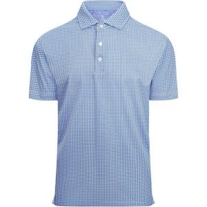 imageAlex Vando Mens Golf Shirt Moisture Wicking Classic Print Golf Shirts for MenWhite Blue Square