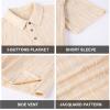 imageAlex Vando Mens Jacquard Kint Polo Shirts Short Sleeve Vintage Regular Fit Texture Knitted Polo Shirts with CollarApricot