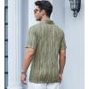 imageAlex Vando Mens Jacquard Kint Polo Shirts Short Sleeve Vintage Regular Fit Texture Knitted Polo Shirts with CollarArmy