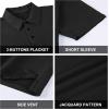imageAlex Vando Mens Jacquard Kint Polo Shirts Short Sleeve Vintage Regular Fit Texture Knitted Polo Shirts with CollarBlack