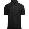imageAlex Vando Mens Jacquard Kint Polo Shirts Short Sleeve Vintage Regular Fit Texture Knitted Polo Shirts with CollarBlack