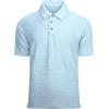 imageAlex Vando Mens Jacquard Kint Polo Shirts Short Sleeve Vintage Regular Fit Texture Knitted Polo Shirts with CollarBlue