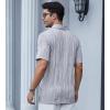 imageAlex Vando Mens Jacquard Kint Polo Shirts Short Sleeve Vintage Regular Fit Texture Knitted Polo Shirts with CollarGrey