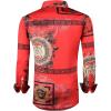 imageAlex Vando Mens Digital Printing Dress Shirts IronFree Regular Fit Party Button Down ShirtRed