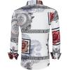 imageAlex Vando Mens Digital Printing Dress Shirts IronFree Regular Fit Party Button Down ShirtWhite